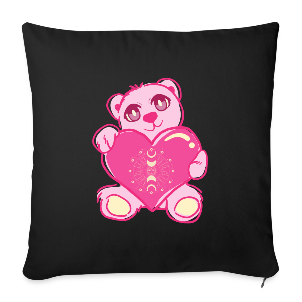 Moonbear Throw Pillow Cover 18” x 18” - black