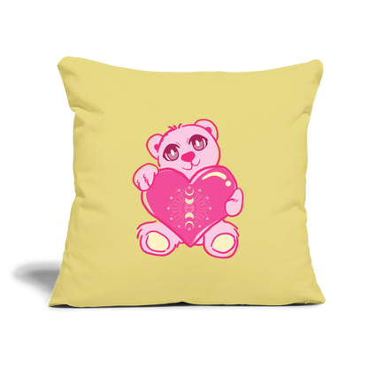 Moonbear Throw Pillow Cover 18” x 18” - washed yellow