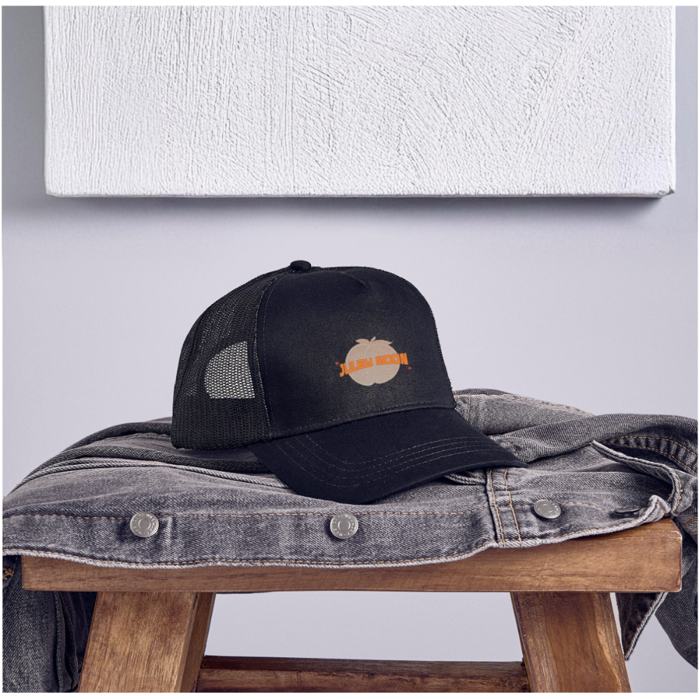 Peachy Snapback Baseball Cap - black/black