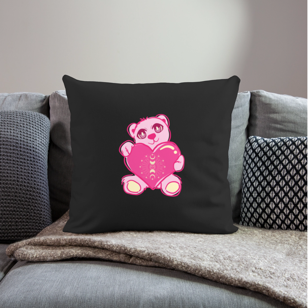 Moonbear Throw Pillow Cover 18” x 18” - black