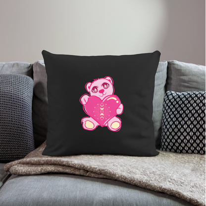 Moonbear Throw Pillow Cover 18” x 18” - black