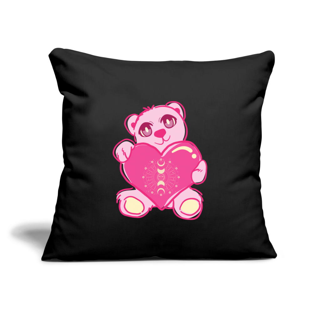 Moonbear Throw Pillow Cover 18” x 18” - black